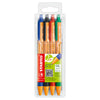 Astuccio 4 Penna A Sfera A Scatto Pointball Green Stabilo 4Colori