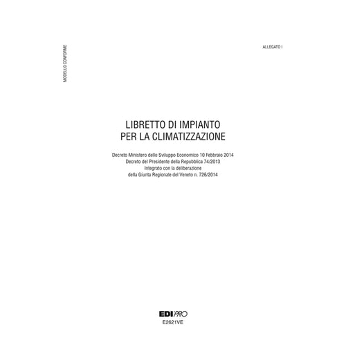 Libretto Impianto Climatizzazione Veneto 297X210Mm 48Pag E2621Ve Edipro