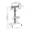 Supporto a Pavimento con Mensola Trolley TV LCD/LED 32-65''