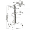 Trolley da Pavimento con Mensola e Porta PC per 2 TV LCD/LED/Plasma 13-32''