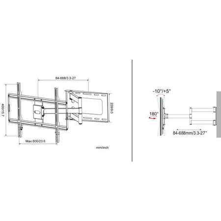 Supporto a Muro Slim per TV LED LCD 32-70'' Nero