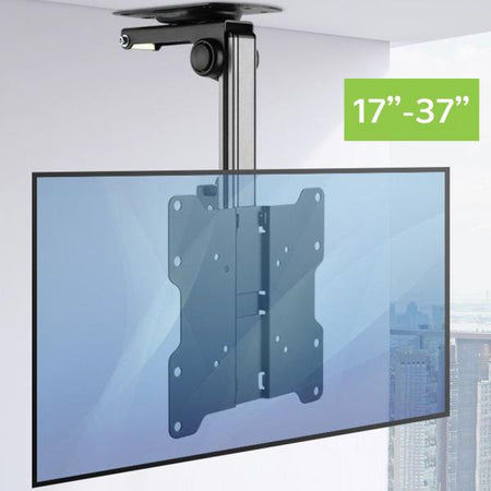 Staffa TV da Soffitto Dritto e Inclinato per TV LED/LCD 17''-37'' Nero