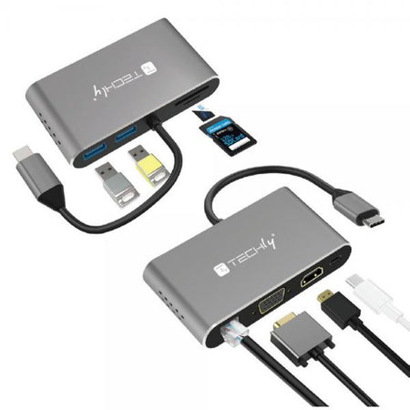 Docking Station USB-C SuperSpeed Multiporta USB HDMI VGA RJ45 MicroSD