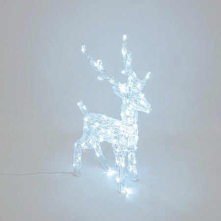 Renna luminosa in acrilico con led bianco freddo per esterno ed interno