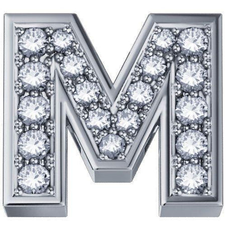Elements Elemento lettera m in oro bianco e diamanti