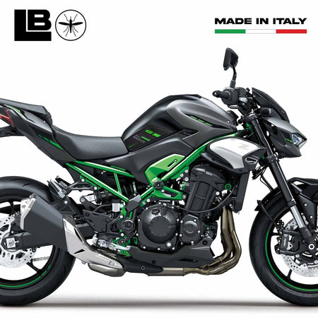 Adesivi 3D Protezioni Laterali Serbatoio moto compatibili con Kawasaki Z900 2025