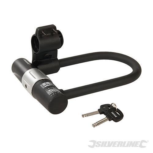 Lucchetto per bici ad arco in acciaio sicurezza 180 x 245 mm Silverline Silverline