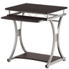 Scrivania Porta PC Tavolo Studio con Porta Tastiera e Ripiani Metallo e Legno Silver Marrone