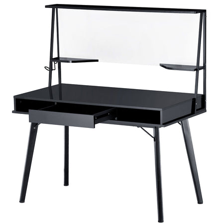 Scrivania Multifunzione con Lavagna Magnetica Cassetto 127.5x60cm Legno Nero