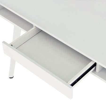 Scrivania Multifunzione con Lavagna Magnetica Cassetto 127.5x60cm Legno Bianco