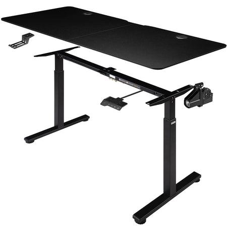 Scrivania con Regolazione Altezza 140x60 H 72-117cm Elettrica Comandi Touch Nero
