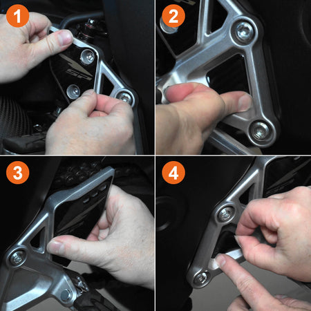 Adesivi 3D Protezioni Laterali Battitaco compatibili con Honda Hornet 1000 2025