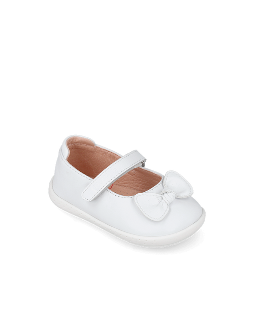 Bebè bambina barefoot primi passi bianco Garvalin