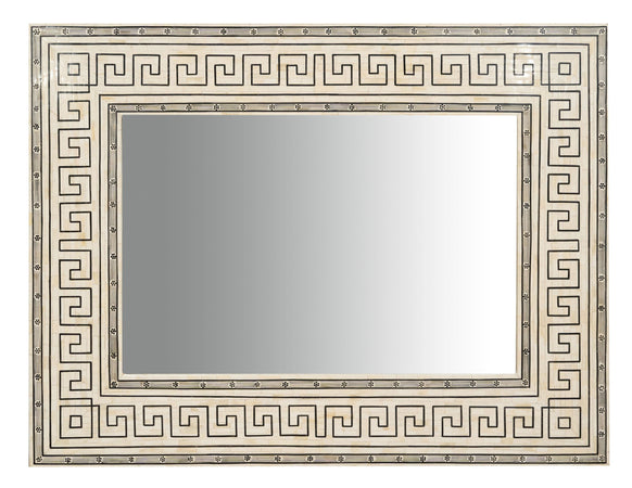 Biscottini Biscottini Specchiera da Parete Legno Osso Cammello 124x4x163 Orientabile