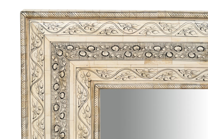 Biscottini Specchiera da appendere verticale/orizzontale in Legno e Osso di cammello L95xPR5XH122 Cm