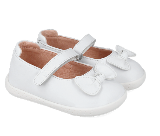 Bebè bambina barefoot primi passi bianco Garvalin