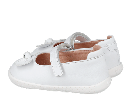 Bebè bambina barefoot primi passi bianco Garvalin