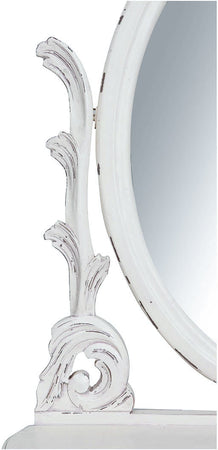 Biscottini Toletta Classica Biscottini Sgabello Legno Mogano Bianco Anticato 118x48x165