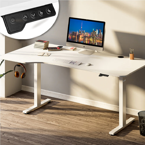 Scrivania con Regolazione Altezza 160x75 H 72-117cm Elettrica Comandi Touch Bianco