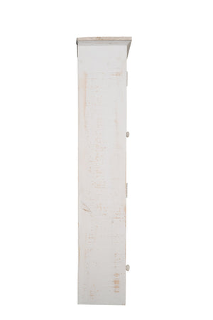 Biscottini VETRINETTA BACHECA IN LEGNO FINITURA BIANCA ANTICATA L60XPR18XH89 CM STILE SHABBY