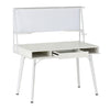 Scrivania Multifunzione con Lavagna Magnetica Cassetto 127.5x60cm Legno Bianco