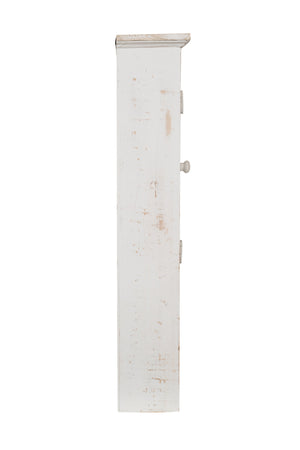 Biscottini VETRINETTA BACHECA IN LEGNO FINITURA BIANCA ANTICATA L48XPR12XH63 CM STILE SHABBY