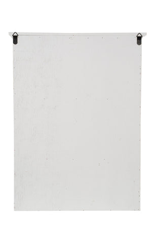 Biscottini VETRINETTA BACHECA IN LEGNO FINITURA BIANCA ANTICATA L48XPR12XH63 CM STILE SHABBY