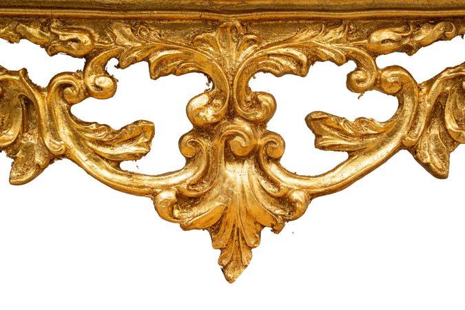 Biscottini Mensola Muro Biscottini Legno Foglia Oro Anticato 46x17x22 Arredo Classico