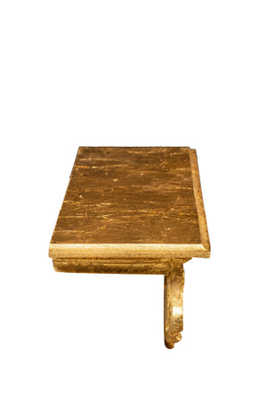 Biscottini MENSOLA A MURO IN LEGNO FINITURA FOGLIA ORO ANTICATO L46XPR17XH22 CM MADE IN ITALY