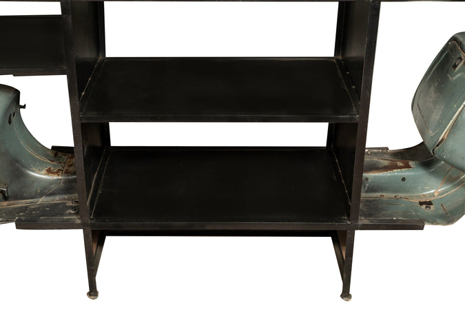 Biscottini Consolle Biscottini Vespa Originale Ristrutturata Ferro Legno Design 252x68x108