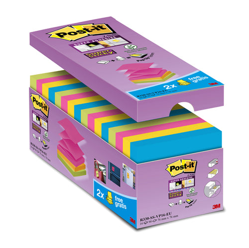 Value Pack 16 Blocco 90Fg Post-It Super Sticky Z-Notes 76X76Mm R-330-Ss-Vp16