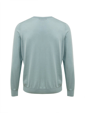 Gran Sasso Maglia Girocollo Azzurra in Cashmere e Seta in Azzurro da uomo