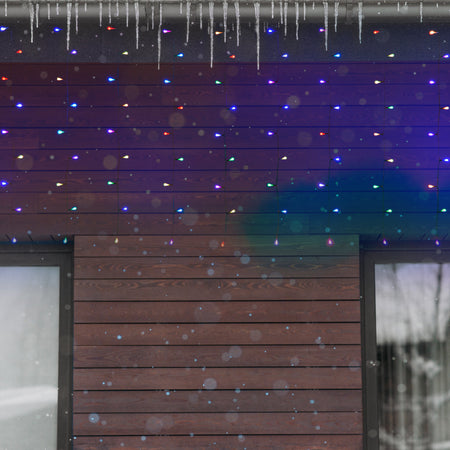 Tenda luminosa 180 led multicolor di Natale cascata da interno ed esterno 400 cm