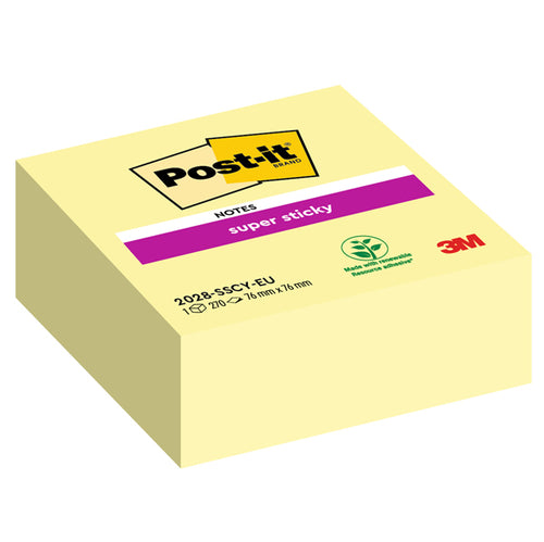 Cubo 270 Foglietti Post-It Super Sticky Giallo Canary 76X76Mm 2028-Sscy-Eu