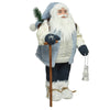Statuetta con babbo natale con sacco dei regali decorazione per interno h 45 cm
