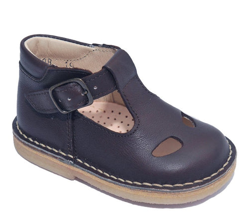 Scarpe con occhietti blu in vera pelle Kid's Heaven