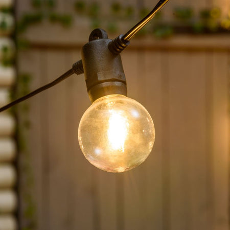 Catena luminosa con 20 lampadine a led decorazione per giardino 9,5 mt