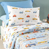 Completo Lenzuola Car ! Caleffi Kids In Cotone  Singolo Azzurro