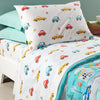 Completo Lenzuola Car ! Caleffi Kids In Cotone  Singolo Azzurro