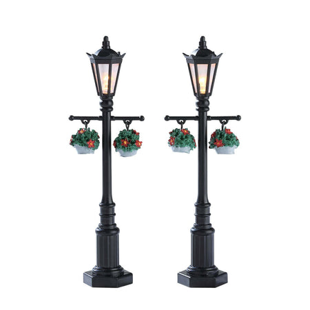 ‎Vecchio lampione inglese‎, accessorio per villaggio di Natale da 10,5 cm, set 2 pezzi