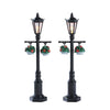 ‎Vecchio lampione inglese‎, accessorio per villaggio di Natale da 10,5 cm, set 2 pezzi