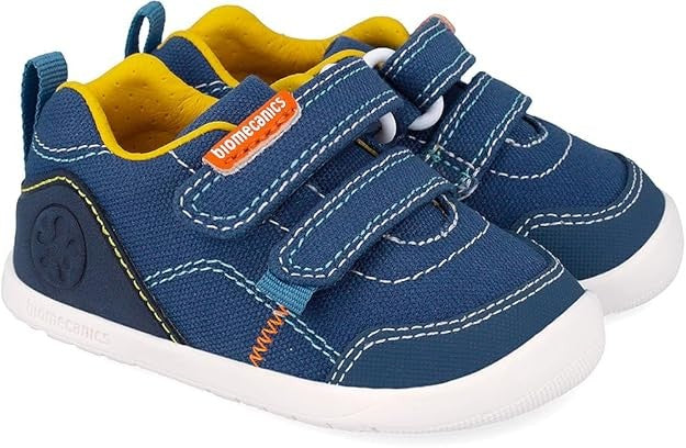 Scarpe tela wide primi passi blu  rosa naturale Biomecanics