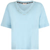 Liu Jo t-shirt celeste scollo a V con strass TA5175JS923 M9490 T-shirt Liu Jo