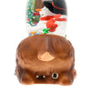 Renna natalizia con glitter led in plastica con pupazzi di neve decorazione per interno h 26 cm