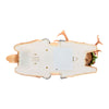 Renna natalizia con glitter led in plastica con pupazzi di neve decorazione per interno h 26 cm