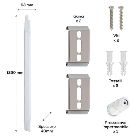SHANYAO - PLAFONIERA STAGNA LYDIA 120CM 36W C