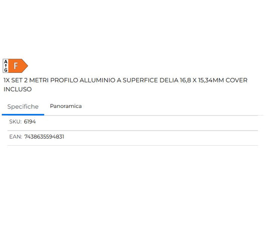 SHANYAO - SET 2 MT PROFILO DELIA DEEP+COVER