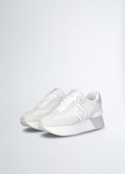 LIU JO sneakers white-silver in brighty mesh BA4081PX Donna