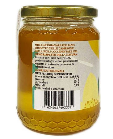 Miele in Vasetto Mille Fiori Di Ape Nere Miele Siciliano Grezzo Miele Puro Origine Sicilia in Barattolo Di Vetro 500g