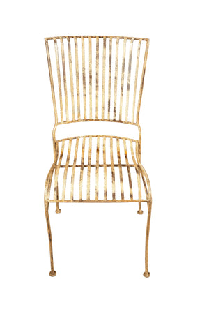 Biscottini Biscottini Sedia Ferro Battuto 40x50x85 Esterno Giardino Pranzo Bianca Anticata